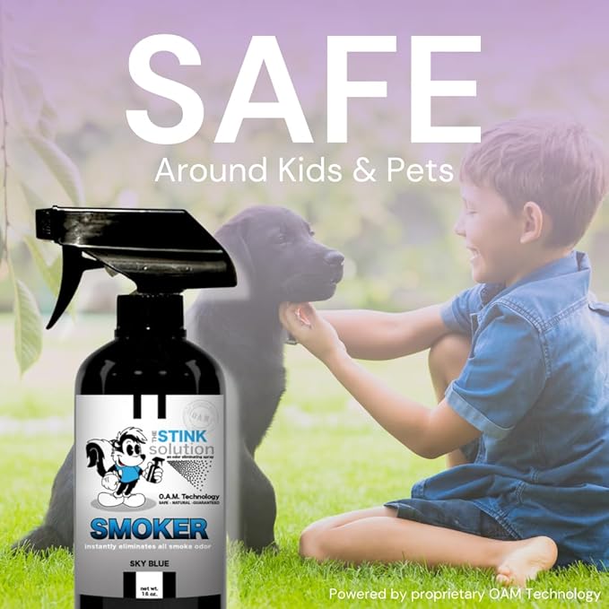 The Stink Solution Smoke Odor Eliminator Spray for Home, Car, Clothes, Hands, Hair, and More Completely Neutralizes All Types of Smoke Odor Best Smoke Smell Remover Bamboo Teak & Sky Blue - 2 Gallons