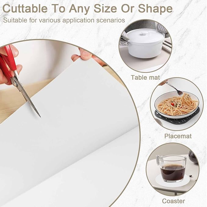 48"x24"(120cmx60cm) Large Silicone Mat for Kitchen Counter, Heat Resistant Non-Slip Countertop Protector, Waterproof Silicone Craft Mat for Kitchen Island(2Pack, Light Gray)
