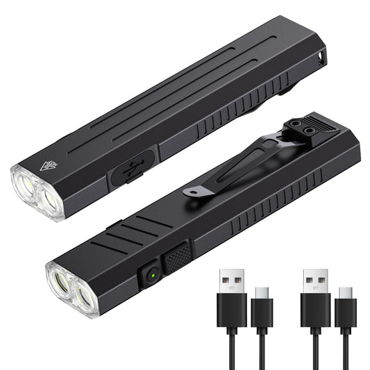 2pack Rechargeable EDC Flashlight - Emergency One Click - Image 1