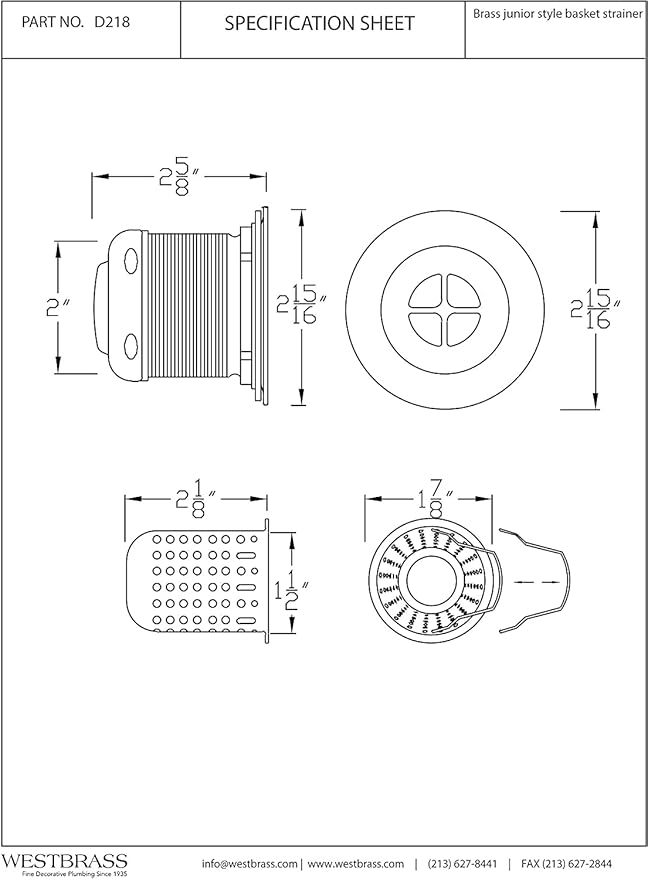 Westbrass D218-50-12 Junior Bar and Laundry Sink Drain Assembly with Removable Strainer Basket, Oil Rubbed Bronze (50-Pack)