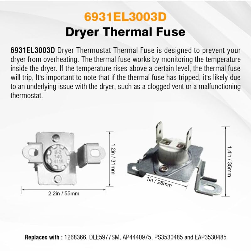 Dryer Thermistor Temperature Sensor Kit 6323EL2001B - Image 2