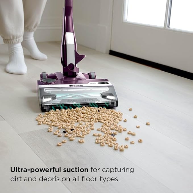 Shark POWERDETECT Ultra-Light Corded Stick Vacuum with DuoClean Technology, Self-Cleaning Brushroll for No Hair Wrap, Anti-Allergen Complete Seal, and Odor Neutralizer Technology, Purple, HZ4001AMZ