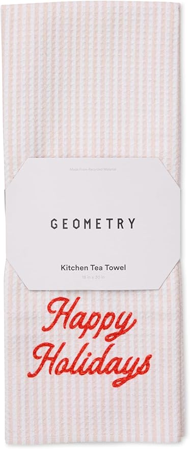 GEOMETRY Christmas Kitchen Towels - Quick Dry Microfiber Cloth Dish Towels for Kitchen Drying - Premium Quick Dry Towel - Seasons Stripes