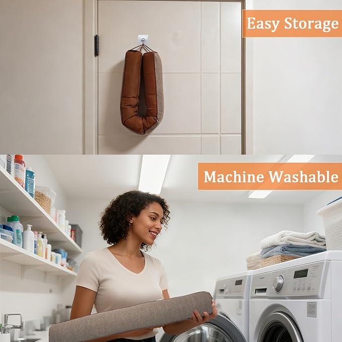 36 Inch Under Door Draft Stopper, Blocks Hot Cold Air Wind from Door and Window Bottom,Weather Seal, Reduce Noise Light,Triangular, Coffee