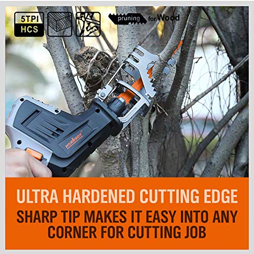5-Pack 9-Inch Wood Pruning Reciprocating Saw Blades, 5TPI - Image 6