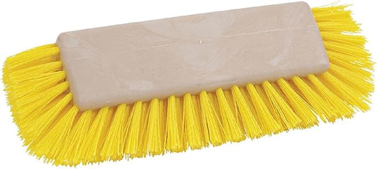 Boardwalk BWK3410 10 in. Brush Yellow Polypropylene Bristles Dual-Surface Scrub Brush