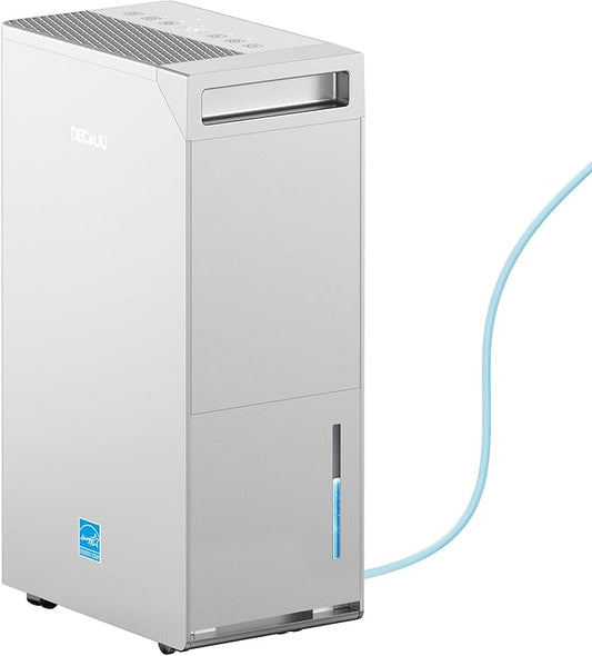 5000 Sq.Ft Energy Star Most Efficient 2024 Dehumidifier with Pump,DECIUU Max 100 Pint Dehumidifier for Basement with Drain Hose,Intelligent Humidity Control for Home Bathroom Garage