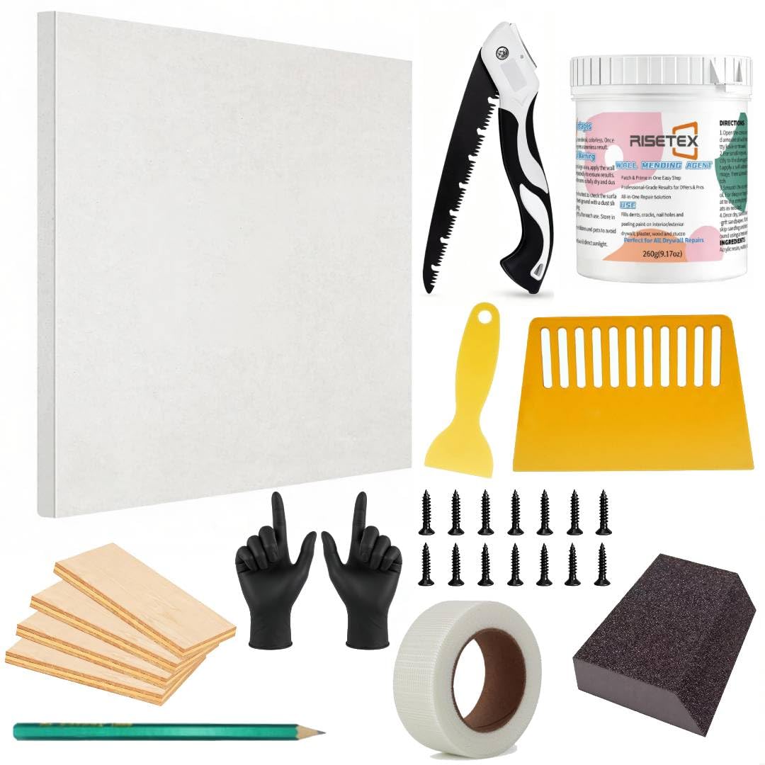 Drywall Repair Kit，34 Pcs 12x12inch Wall Patch Kit | Home Repair - Image 1