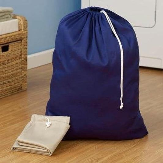 Heavy Duty Cotton Blend Large Laundry Bag, Sturdy Fabric May Vary with Drawstring Closure. Ideal Machine Washable Laundry Bags for College, Dorm and Apartment dwellers Assorted color 1pc