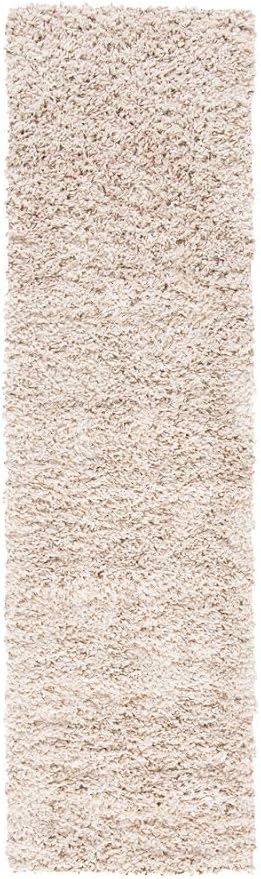 SAFAVIEH August Shag Collection Runner Rug - 2' x 11', Beige, Solid Design, Non-Shedding & Easy Care, 1.5-inch Thick Ideal for High Traffic Areas in Living Room, Bedroom (AUG200D)