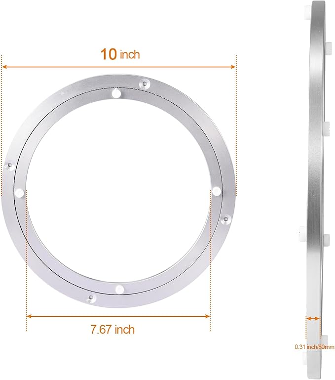Lazy Susan Bearing Rotating Turntable Bearings Swivel Plate Hardware Aluminum Metal for Dining-Table and Workbench (10 Inchs) … …