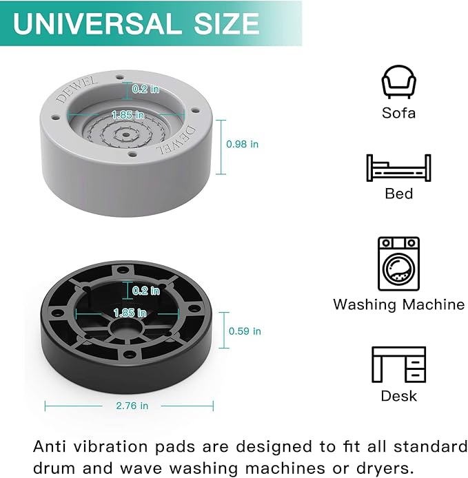 Anti Vibration Pads Shock and Noise Cancelling Washing Machine Support,Washing Machine Pan for Washer and Dryer Protects Pedestals,Protect Washer Dryer from Shaking Walking Stabilizer Mat