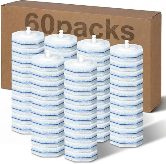 60 Count Toilet Wand Cleaner Refills for Clorox, 5X Cleaning Power Disposable Prefilled Toilet Cleaning Scrubbers, No Falling Apart, Fresh Fragrance