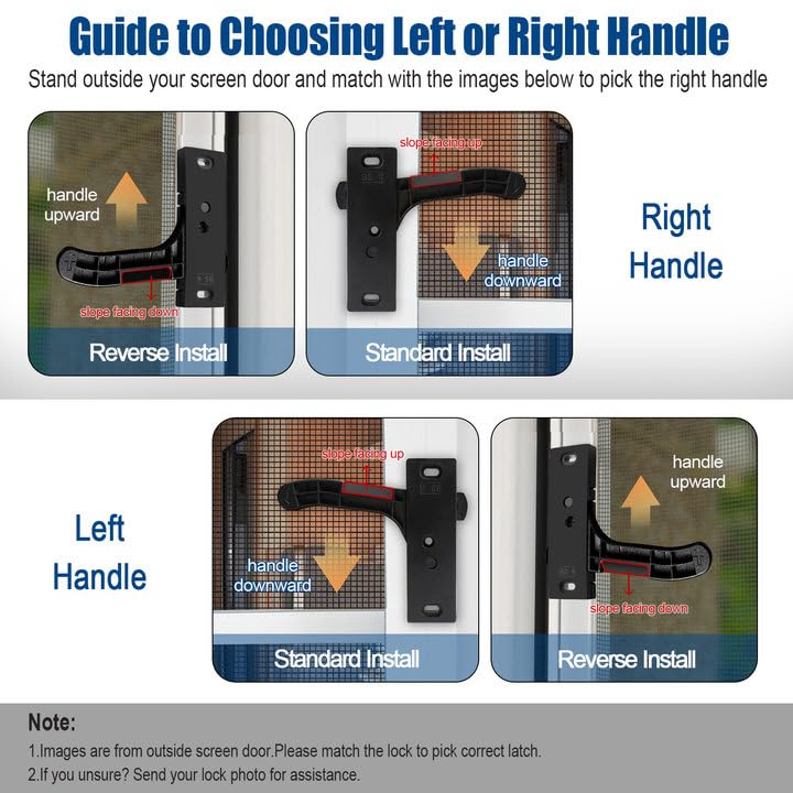 RV Screen Door Latch Handle Replacement Kit, Left Side - Image 4