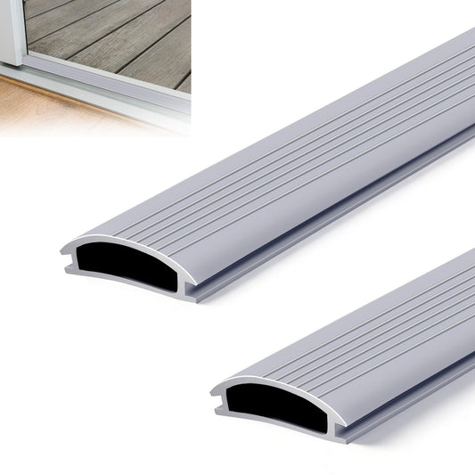 2PCS 36 Inch 1-5/16 x 3/8 Inch Gray Vinyl Door Threshold Strip - Image 1
