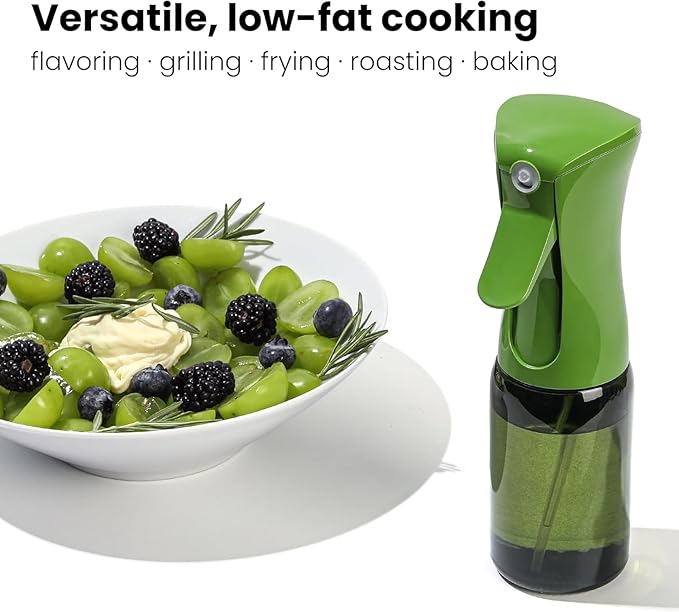 Mistifi Premium Oil Sprayer, Olive Oil Sprayer – Dark Glass Bottle for Cooking, Air Fryer & Salad – Fine Mist, Easy Press – Abyss and Green Set of 2