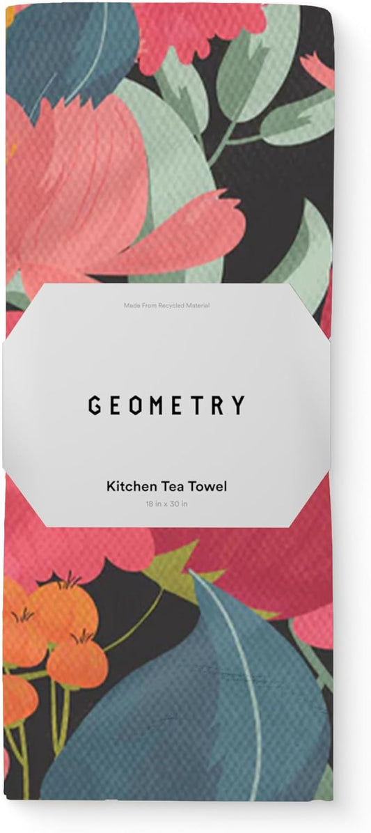 GEOMETRY Kitchen Tea Towels - Quick Dry Microfiber Dish Towels for Kitchen My Garden, 18" x 30" 1 Pack