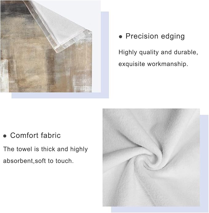 Taupe Grey Bath Towels Set,3 Piece Brown Beige Ombre Towels Set(1 Bath Towel 1 Hand Towel 1 Washcloth),Absorbent Soft Decorative Abstract Bathroom Towels for Shower,Fingertip,Hair,Face