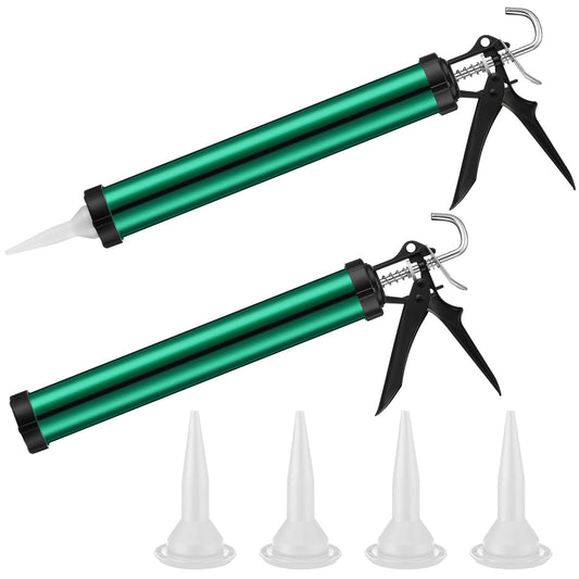 Lasnten 2 Pack Sausage Caulking Gun with 4 Cone Nozzles, Green - Image 1