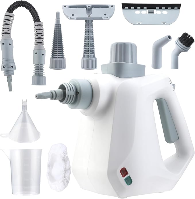 Petyoung Handheld Steam Cleaner, Professional Pressurized Steam Cleaner with 9 Accessories, Multipurpose Steam Cleaner for Home Use, for Cleaning Floor Upholstery Grout Window and Car