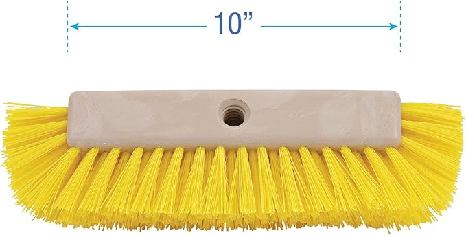 Boardwalk BWK3410 10 in. Brush Yellow Polypropylene Bristles Dual-Surface Scrub Brush