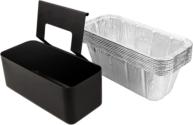 GARNETIN Griddle Grease Catcher with 10 Pack Disposable Aluminum Foil Grease Cup Liners for Blackstone Griddle Accessories Griddle Drip Pans Grease Trap for Blackstone 17 22 28 36 inch