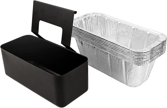 GARNETIN Griddle Grease Catcher with 10 Pack Disposable Aluminum Foil Grease Cup Liners for Blackstone Griddle Accessories Griddle Drip Pans Grease Trap for Blackstone 17 22 28 36 inch