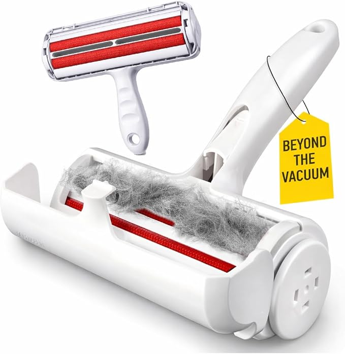 Reusable Pet Hair Remover Roller – Heavy Duty Manual Lint Roller for Dog & Cat Hair – Furniture, Couch, Carpet, Rugs & Car Seats – Durable ABS, Portable & Eco-Friendly