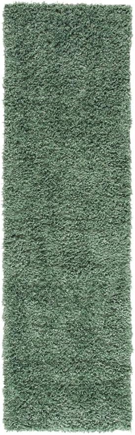 SAFAVIEH August Shag Collection Runner Rug - 2' x 11', Green, Solid Design, Non-Shedding & Easy Care, 1.5-inch Thick Ideal for High Traffic Areas in Living Room, Bedroom (AUG200Y)