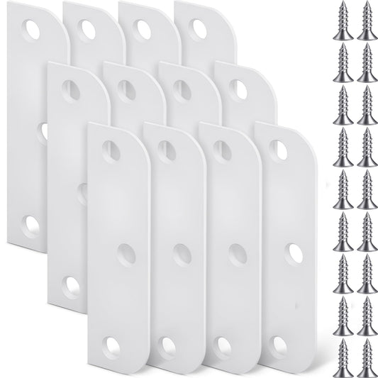 12 Pcs Hinge Filler Plate 3.5''with5/8'' Door Edge Filler, White - Image 1