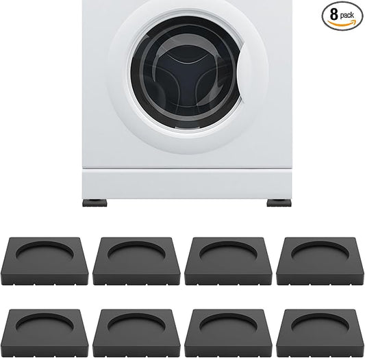 Anti Vibration Pads for Washing Machine, Anti Skid and Anti Shake Washer Anti Vibration Pads, 8 PCS Noise Dampening Washing Machine Vibration Pads - Natural Rubber Feet Pads