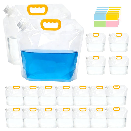 20 Pcs 1.3 Gallon Collapsible Water Container Bags for Camping - Image 1