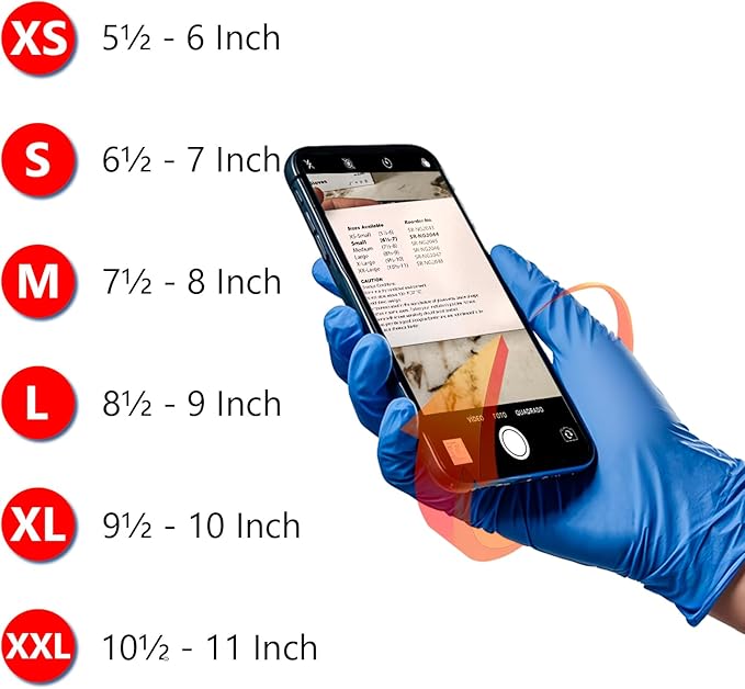 200 Count Nitrile Gloves Disposable Latex Free Assorted Sizes Disposable Gloves - Cleaning, Kitchen, Fix, Food Prep, Protective(Blue, Large 100 Count + Small 100 Count)