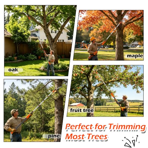 26FT Reach Manual Pole Saw, Extendable Tree Trimming Pruner - Image 7