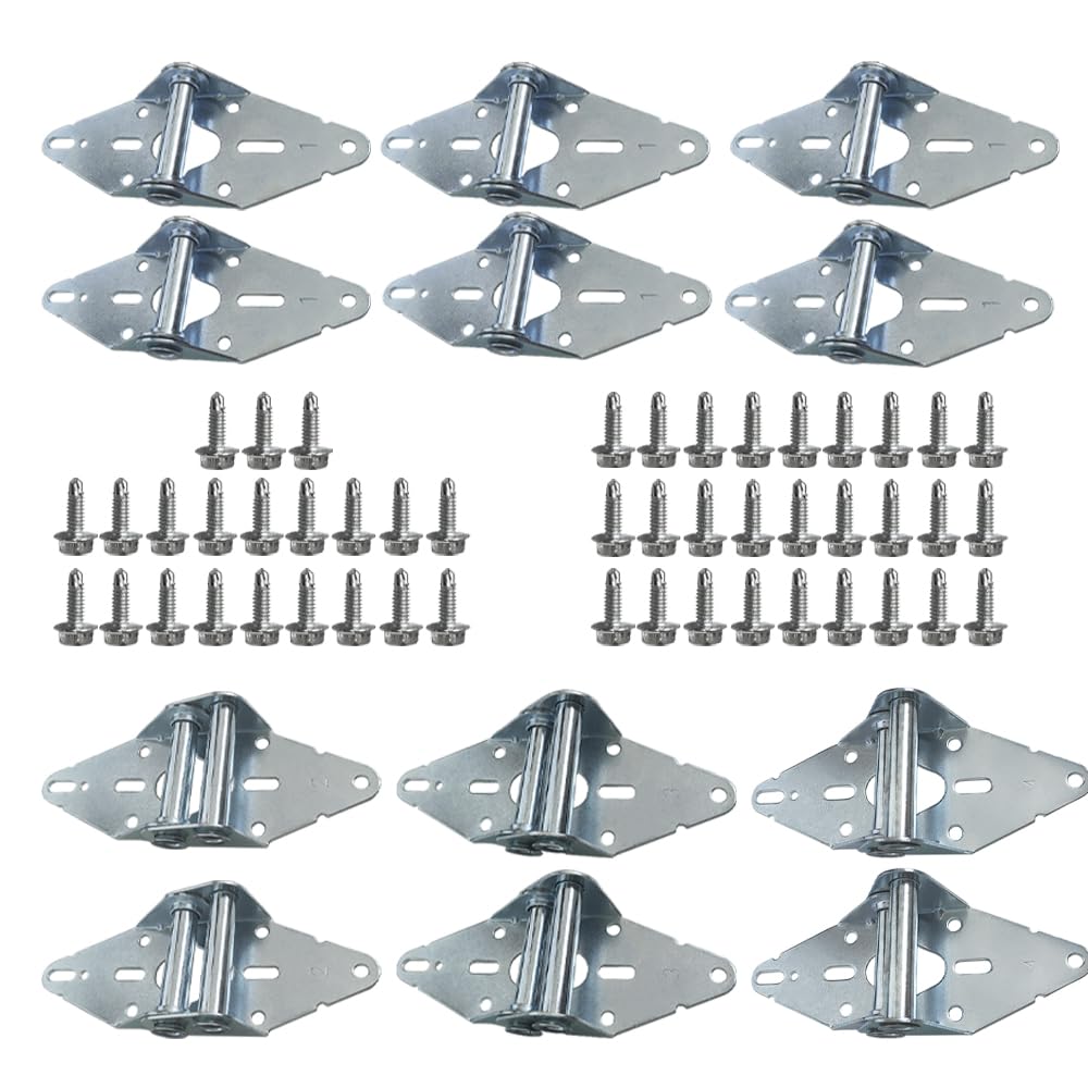 12 Pcs Garage Door Hinges Kits for 8' Height Garage Doors - Image 1
