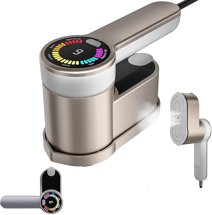 AI Steam Iron for Clothes,6 in1 Travel Garment Steamers Iron Mini - Portable Ironing Machine Travel Small Size Portable Steamer Travel College Dorm Home Essentials Steamer (Gold)