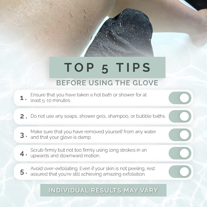 Wildpier Beauty Luxe Deep Exfoliating Glove - Biodegradable Viscose, Body Exfoliator Improves Skin Texture, Exfoliating Face Scrub Reduces Acne, Dead Skin Remover for Body, Body Scrubber Exfoliator
