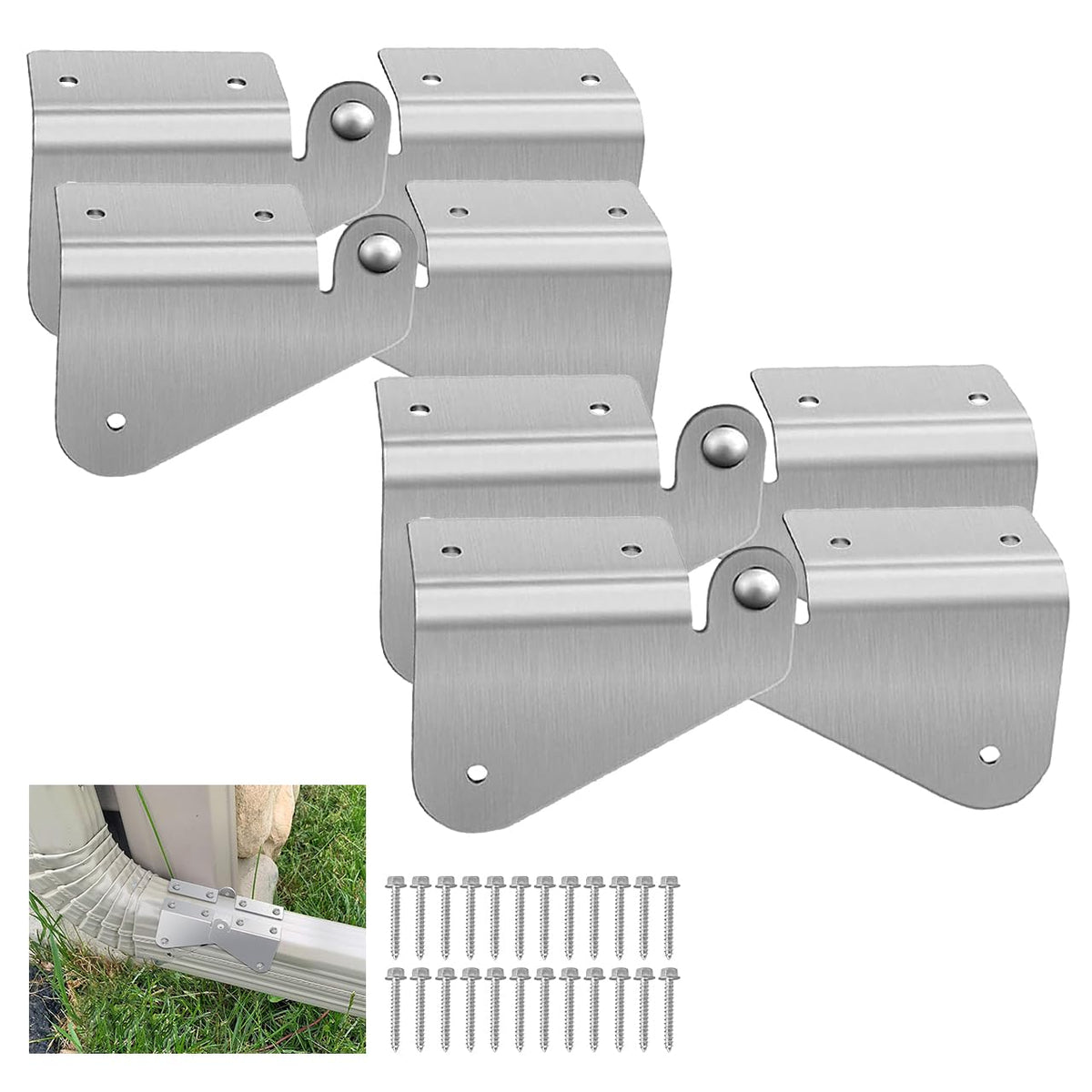 2 Pcs Gutter Extension Hinge, Downspout Extension Flip-Up Hinge - Image 1