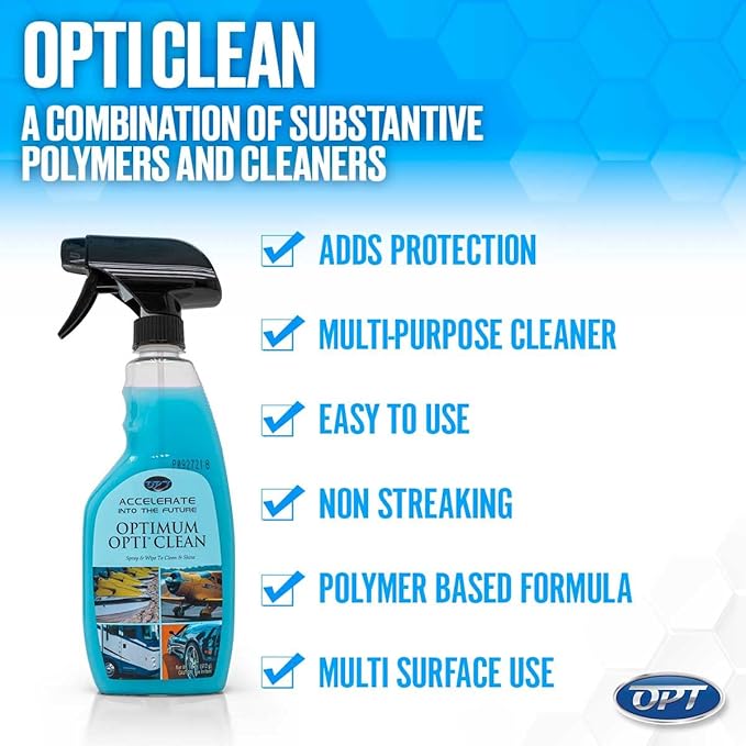 Optimum Opti-Clean Waterless Wash and Protect - Ready to Use Waterless Car Cleaning Spray and Polymer Protection (17 oz)