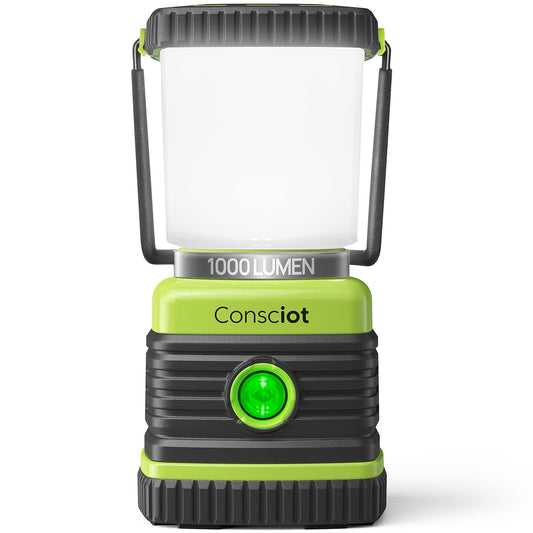 Consciot 1000LM Battery Powered LED Camping Lantern, 4 Light Mode - Image 1