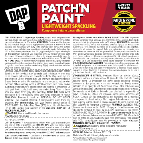 DAP Patch-N-Paint Lightweight Spackling, White, 8 Oz (7079801602) - Image 7