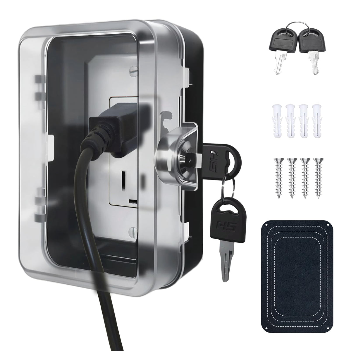 Child Proof Outlet Lock Box with 2 Durable Keys - Heavy | Hand Tools - Image 1