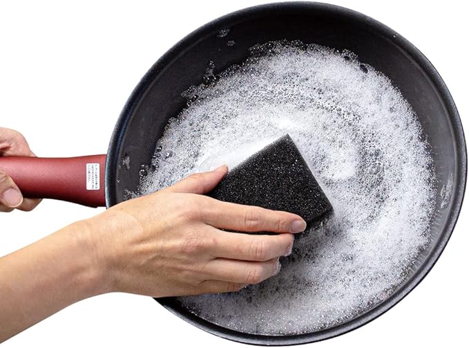 Azuma Industrial Sponge, Kitchen Sponge, Draining, No Shedding, Foaming, Black, Mini, TK Lock Nylon, Corners, Set of 2