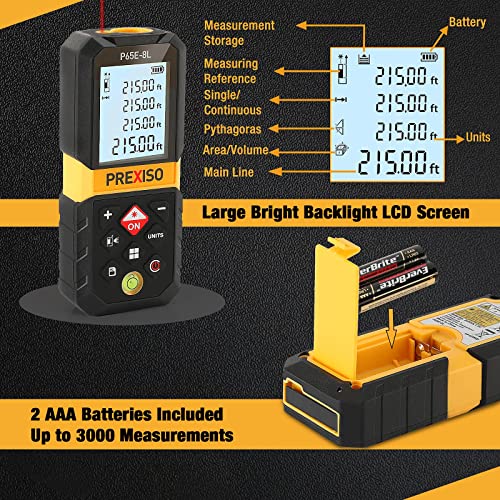 PREXISO Laser Measure, 215Ft Laser Measurement Tool - Image 7