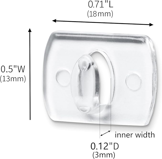 100 Mini Clear Light Clips with 120 Adhesive Strips, Damage-Free Indoor Mini Wall Hooks for Hanging, Removable Clips for Christmas Decoration
