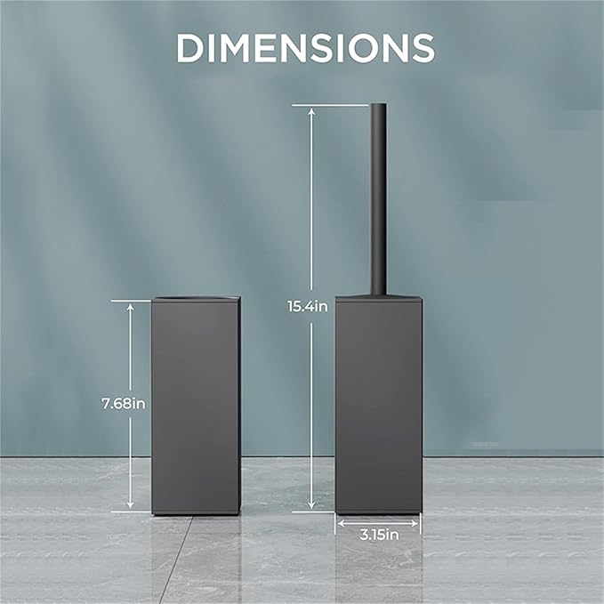 Bathroom Toilet Brush Stainless Steel Holder Soft Bristles Freestanding Tool Bathroom Toilet Brush Stainless Steel