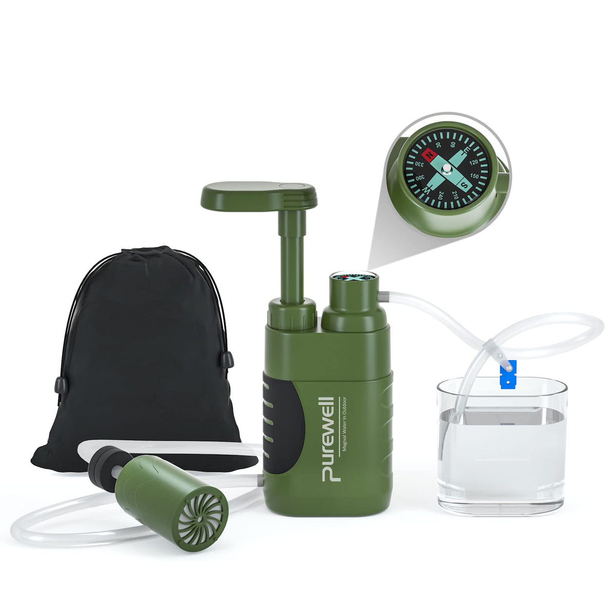 Purewell Water Hand Purifier Pump with Replaceable Carbon - Image 1