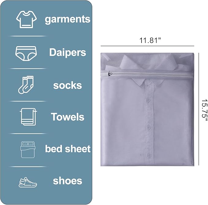 4 pack Mesh Laundry Bags,Mesh Wash Bags,Lingerie Bags for Washing Delicates,12 x 16 Inches lingerie bags for Laundry, Travel Storage Organize Bag for Cotton Clothes,Sheet, Shoes(BLACK)