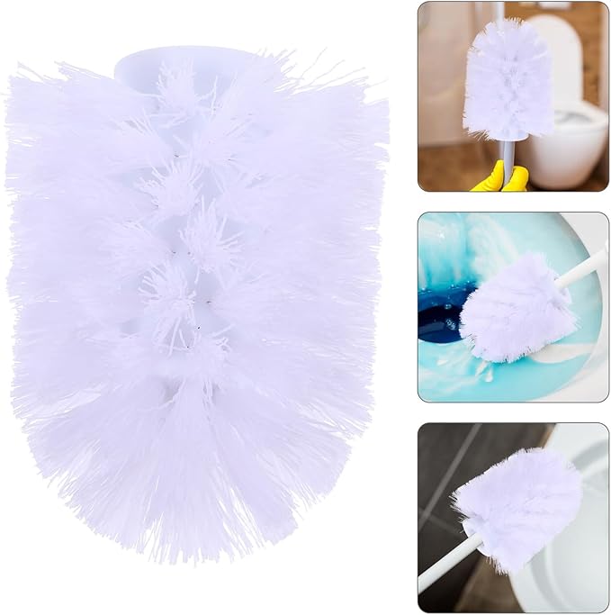 10pcs Toilet Brush Heads Replacement with Stiff Bristles Heavy Duty Plastic Toilet Bowl Cleaning Refills Compatible with Handles for Efficient Bathroom Deep Cleaning