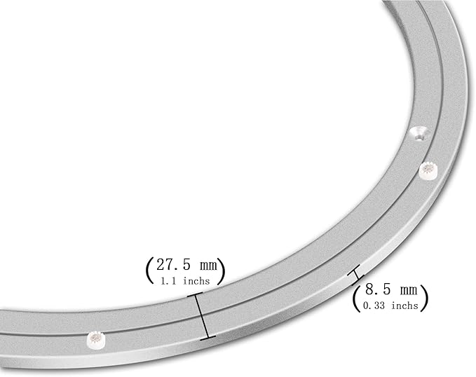 Lazy Susan Aluminum Bearing Metal Rotating Turntable Bearings Swivel Plate Hardware for Dining-Table and Workbench (16 Inchs) …